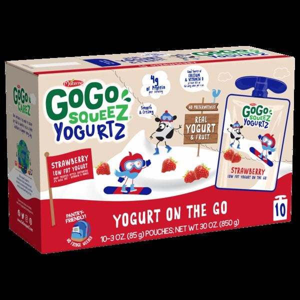 Gogo Squeez Yogurtz Strawberry 30 Ounce Size - 6 Per Case.