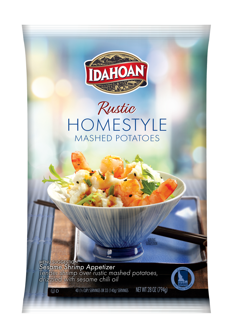 Idahoan® Rustic Homestyle Mashed Potatoes Hs (Lumps Only) 28 Ounce Size - 12 Per Case.