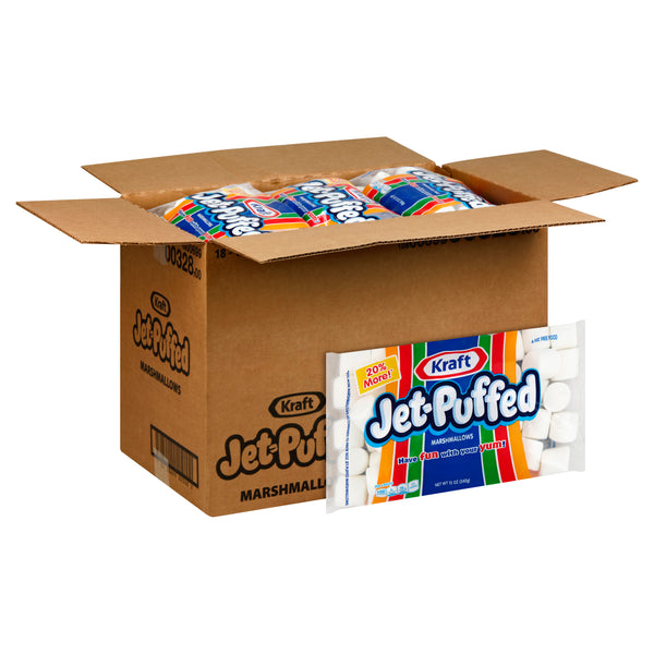 Jet Puffed Marshmallow, 12 Ounce Size - 18 Per Case.