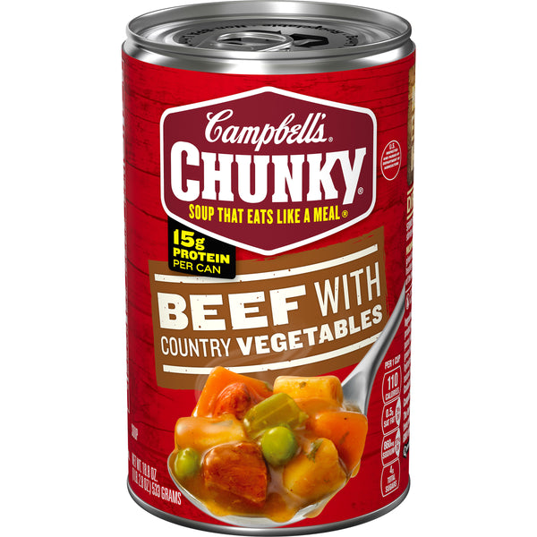 Campbell's Soup Chunky Beef With Vegetable 18.8 Ounce Size - 12 Per Case.