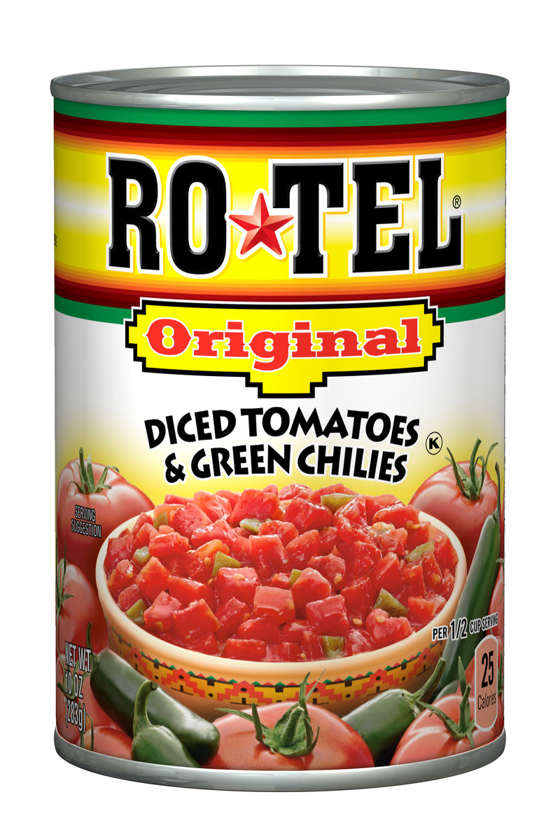 Rotel Original Diced Tomatoes And Green Chilies 10 Ounce Size - 24 Per Case.